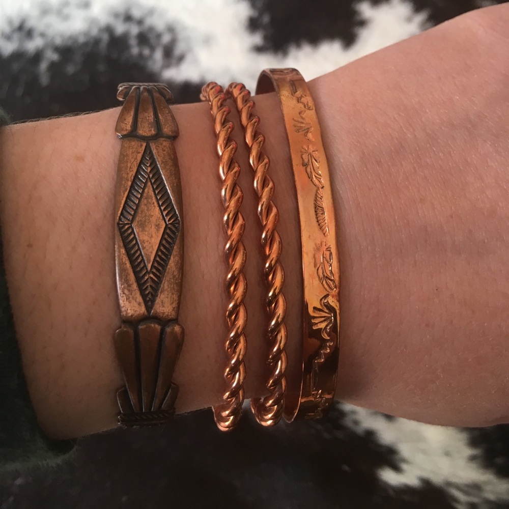 Copper cuff set